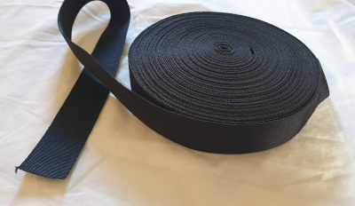 Black Ribbon (Belt Ribbon) - 32 mm (per meter) - Click Image to Close